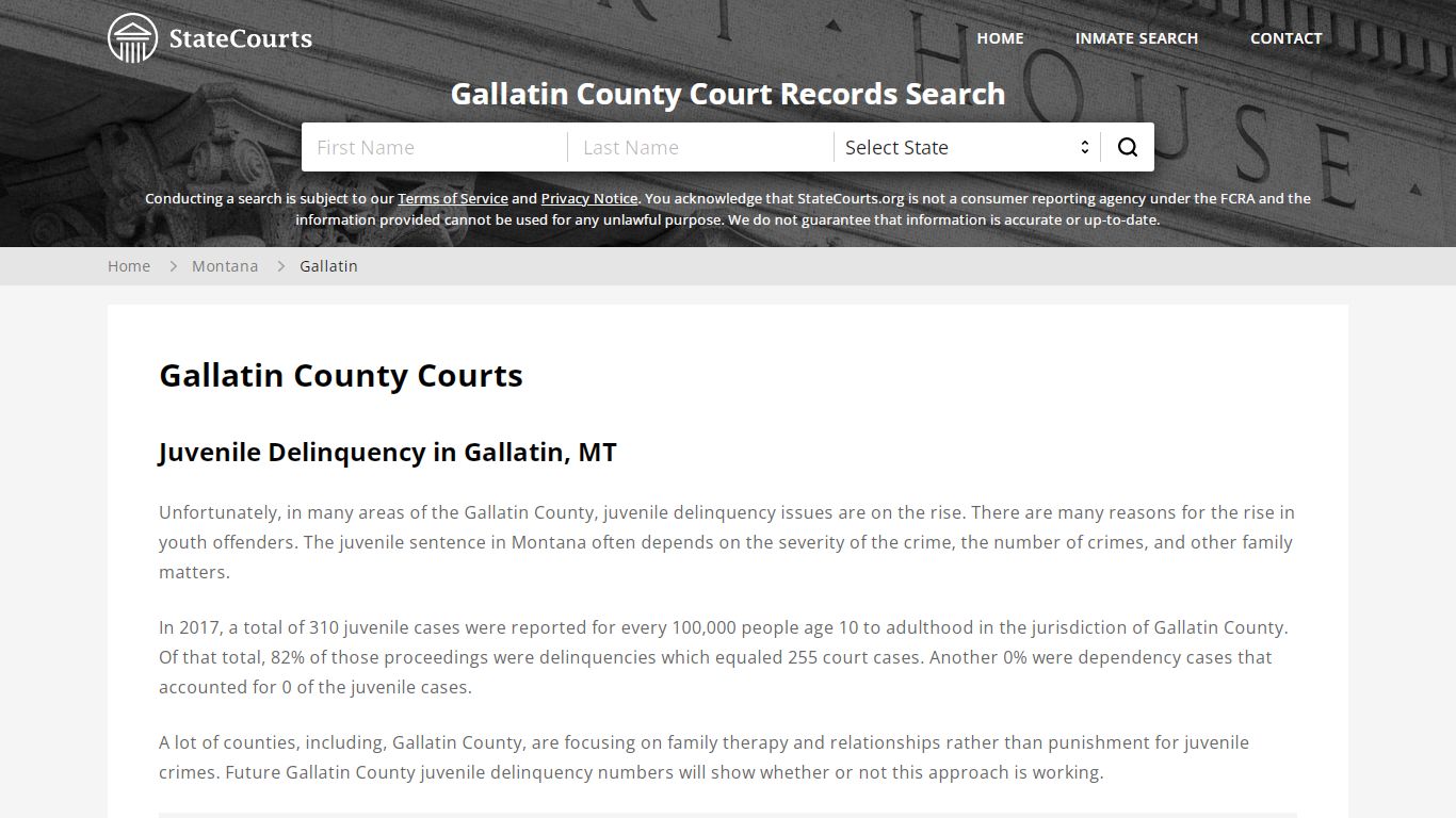 Gallatin County, MT Courts - Records & Cases - StateCourts